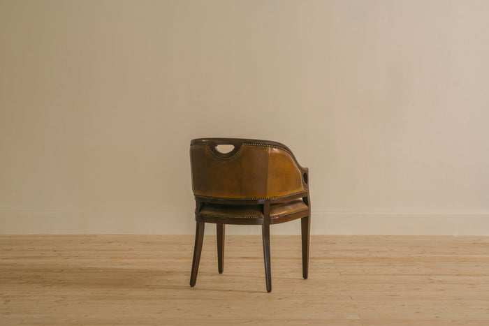 LEATHER DINING CHAIR CHESTERS INDIA OFFICE WOOD