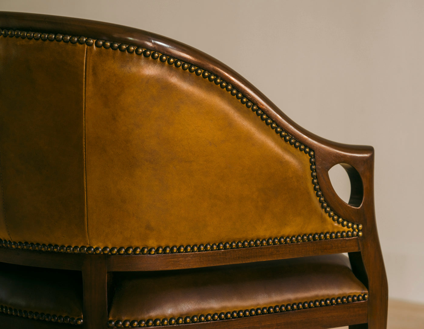 LEATHER DINING CHAIR CHESTERS INDIA OFFICE WOOD