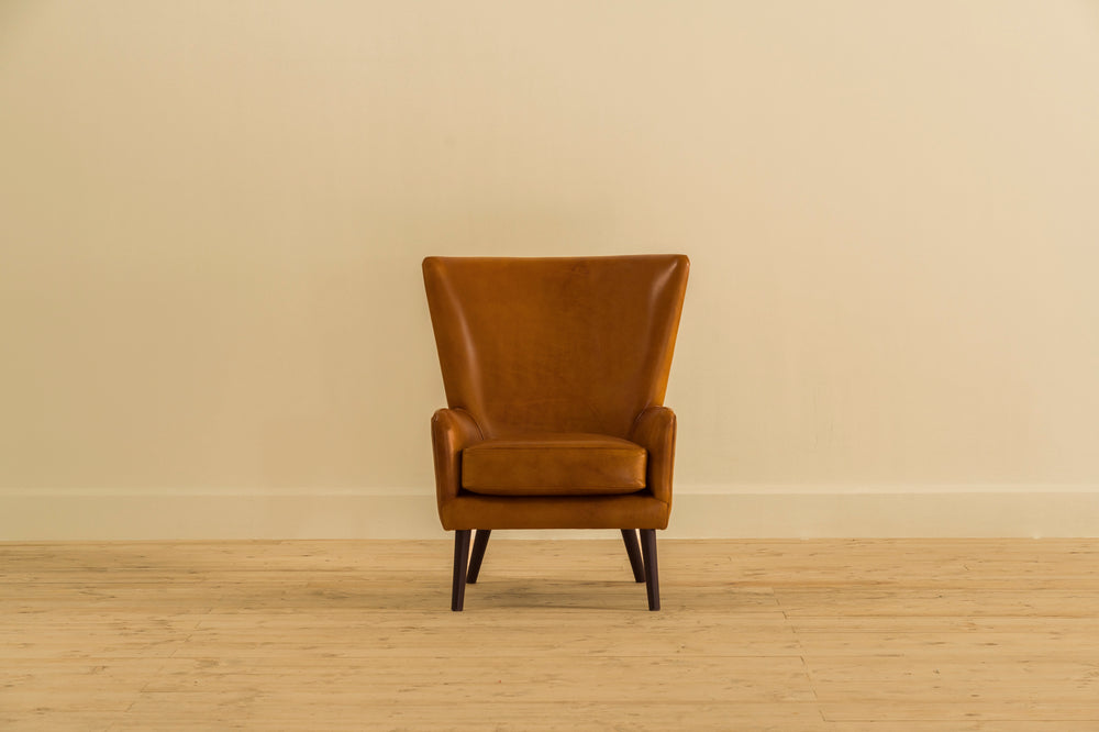 brown leather wingback armchairs india