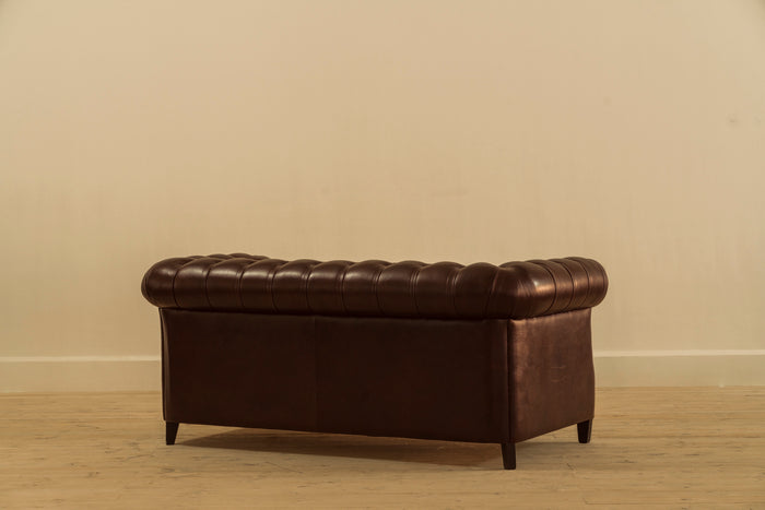 BROWN LEATHER SOFA CHESTERFIELD 2 SEATER INDIA CHESTERS