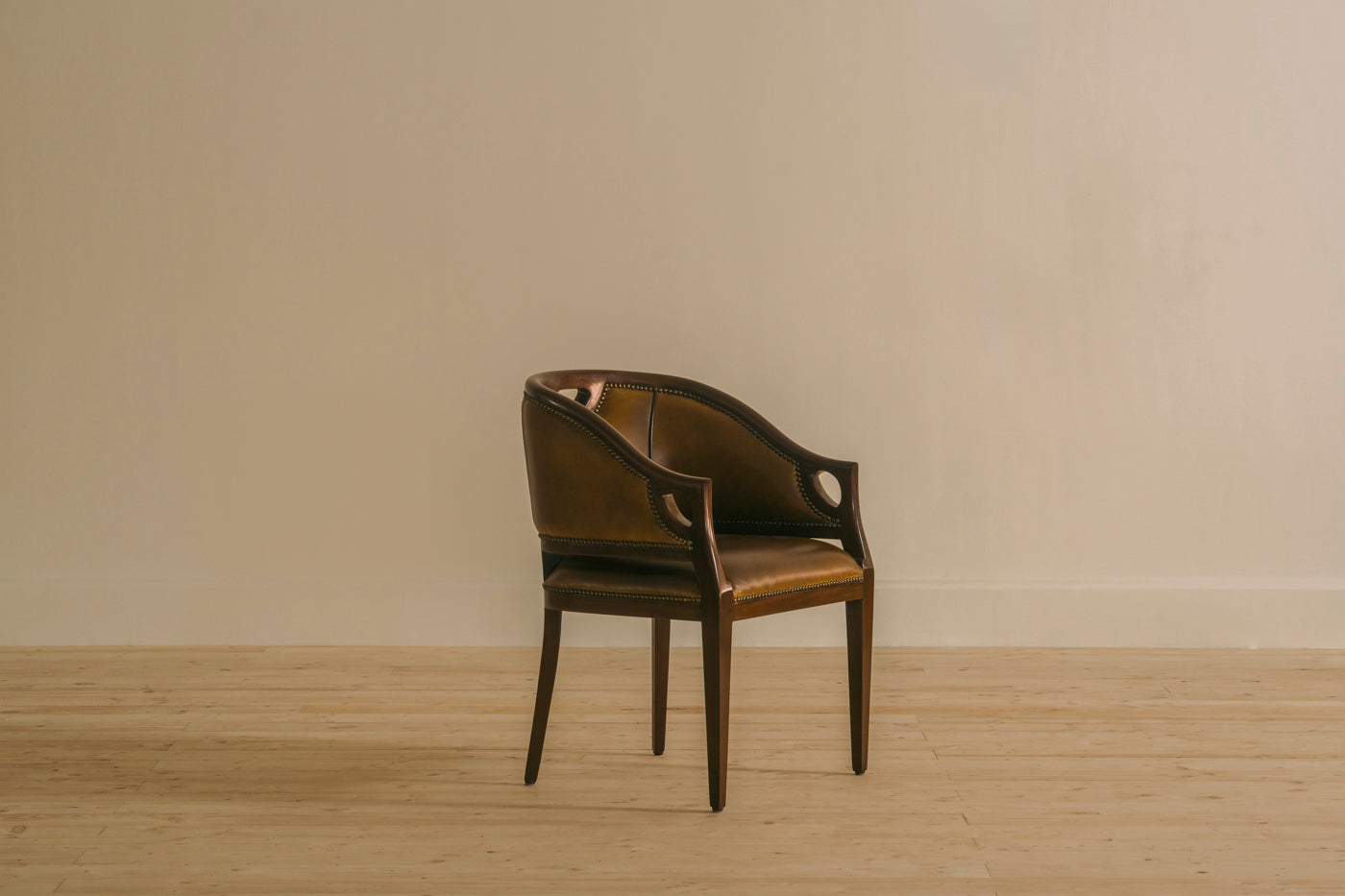 LEATHER DINING CHAIR CHESTERS INDIA OFFICE WOOD